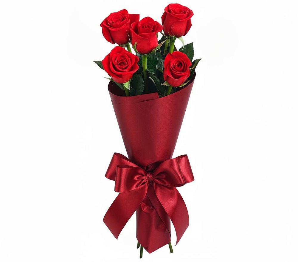Букет 5 Красных роз Эдлесс Лав в Дебесы