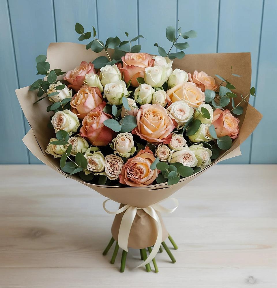 Букет цветов из: Альстромерии и Розы в Дебесы