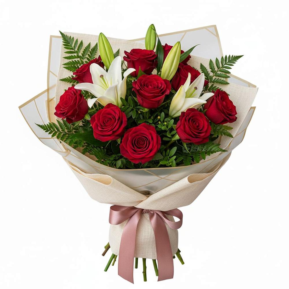 Букет цветов из: Лилии и Розы в Дебесы