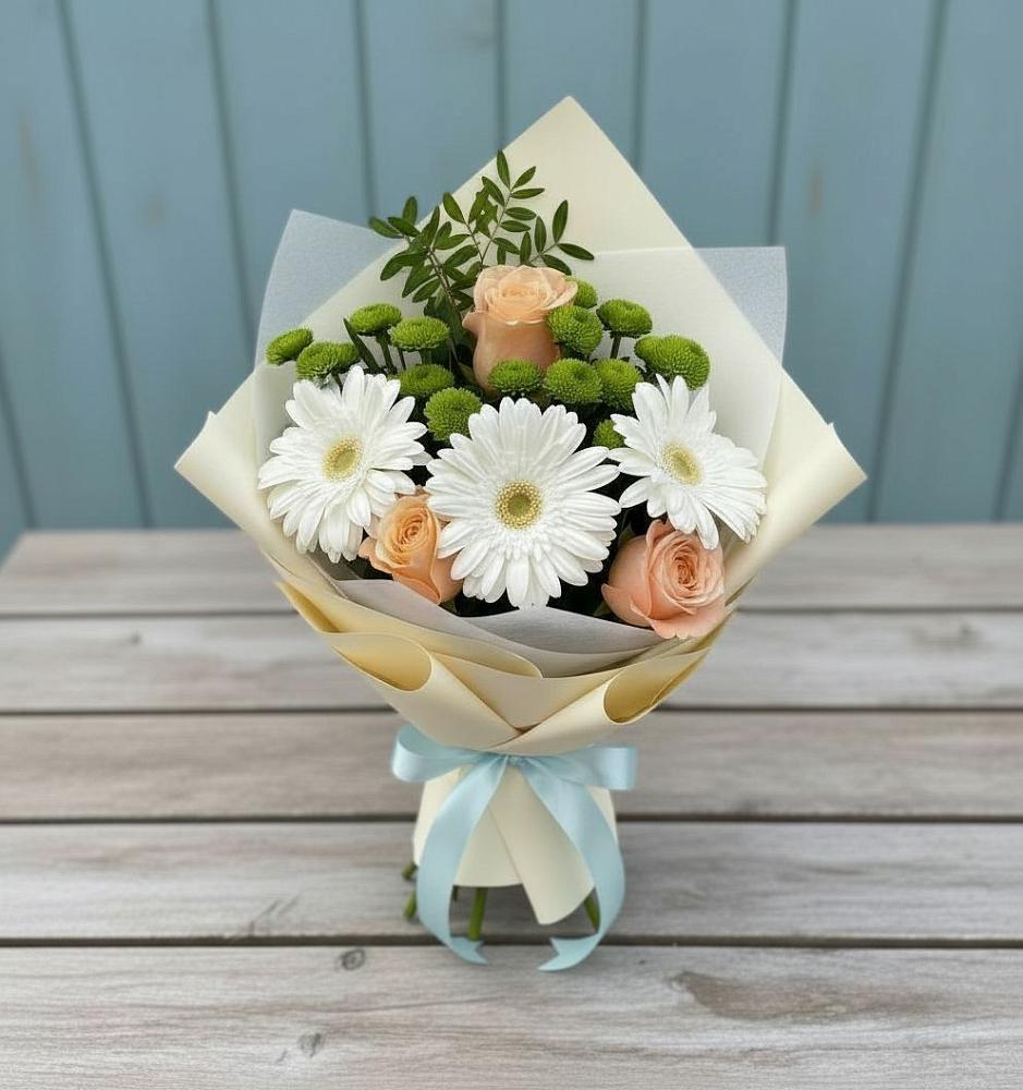 Букет цветов из: Герберы, Розы и Хризантемы в Дебесы