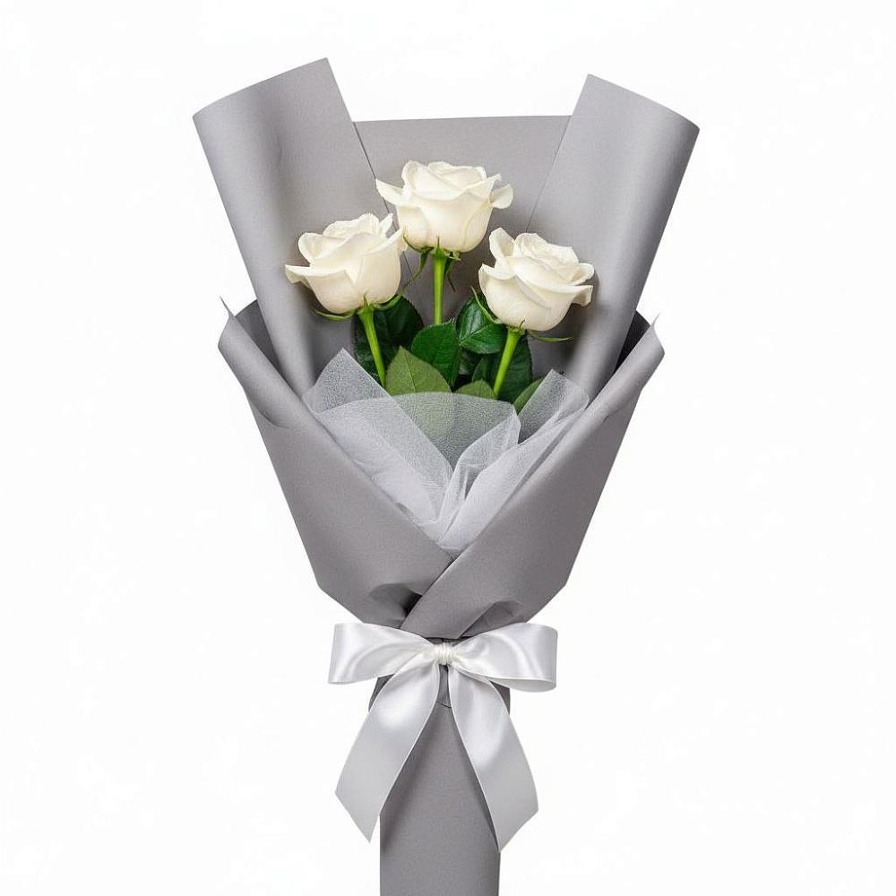 Букет 3 белые розы в Дебесы