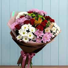 Букет цветов из:  Розы, Хризантемы и Альстромерии в Дебесы